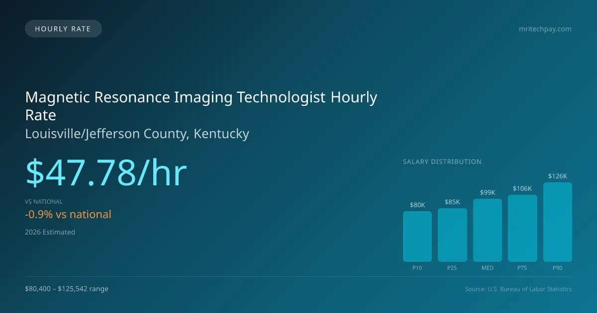 Magnetic Resonance Imaging Technologist Hourly Rate in Louisville/Jefferson County, KY — 2026 est., based on 2025 BLS