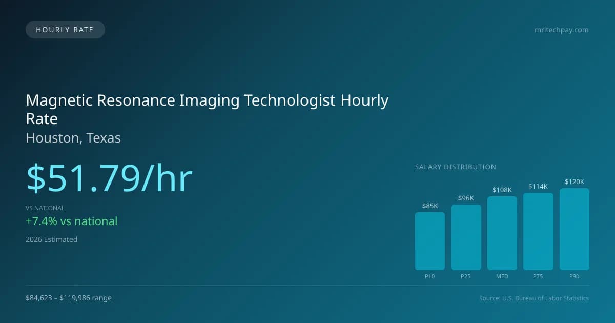 Magnetic Resonance Imaging Technologist Hourly Rate in Houston, TX — 2026 est., based on 2025 BLS