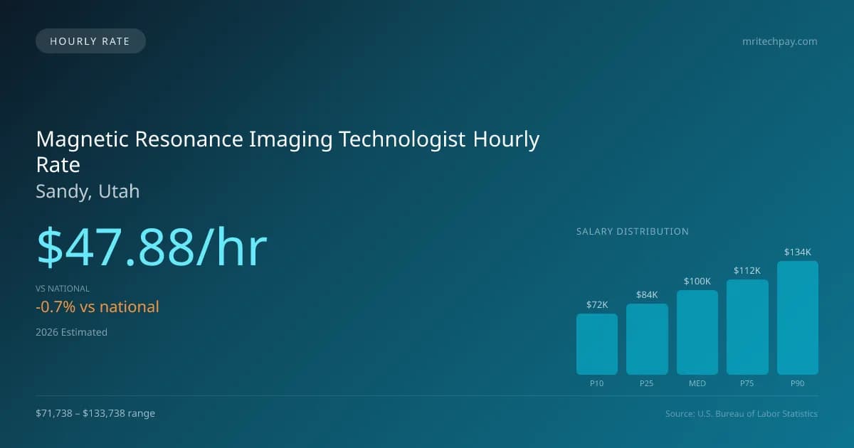Magnetic Resonance Imaging Technologist Hourly Rate in Sandy, UT — 2026 est., based on 2025 BLS
