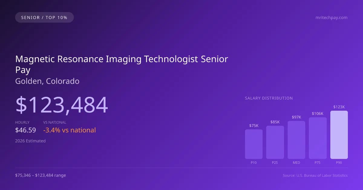 Magnetic Resonance Imaging Technologist Senior Salary in Golden, CO — 2026 est., based on 2025 BLS