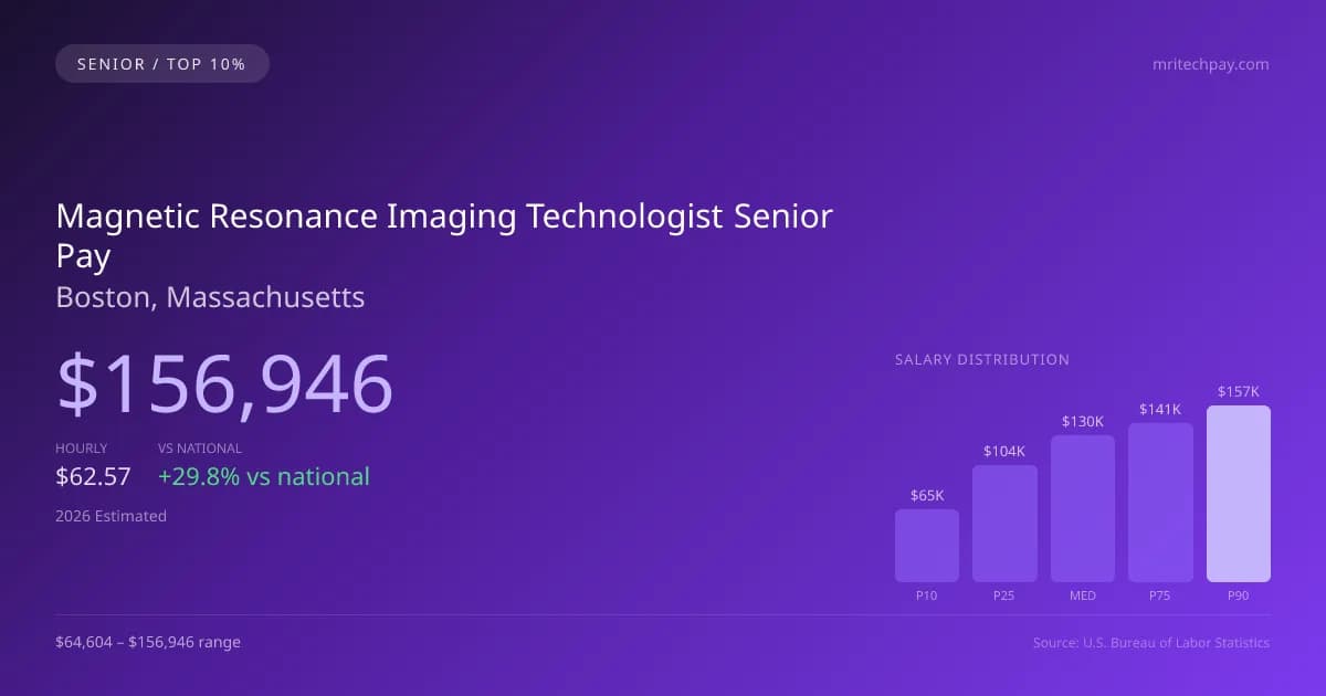 Magnetic Resonance Imaging Technologist Senior Salary in Boston, MA — 2026 est., based on 2025 BLS