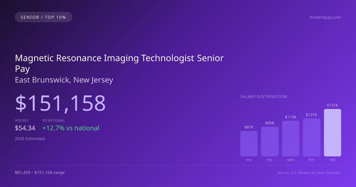 Magnetic Resonance Imaging Technologist Senior Salary in East Brunswick, NJ — 2026 est., based on 2025 BLS