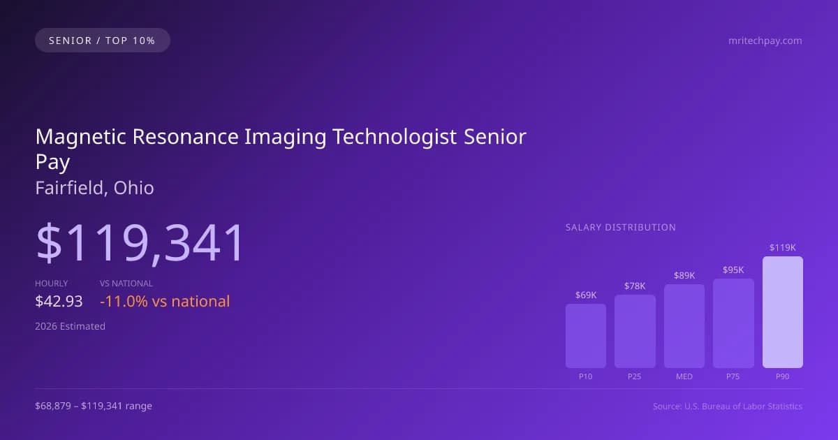 Magnetic Resonance Imaging Technologist Senior Salary in Fairfield, OH — 2026 est., based on 2025 BLS