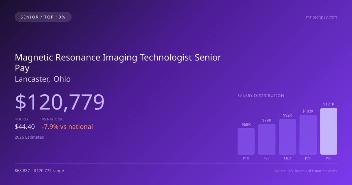 Magnetic Resonance Imaging Technologist Senior Salary in Lancaster, OH — 2026 est., based on 2025 BLS