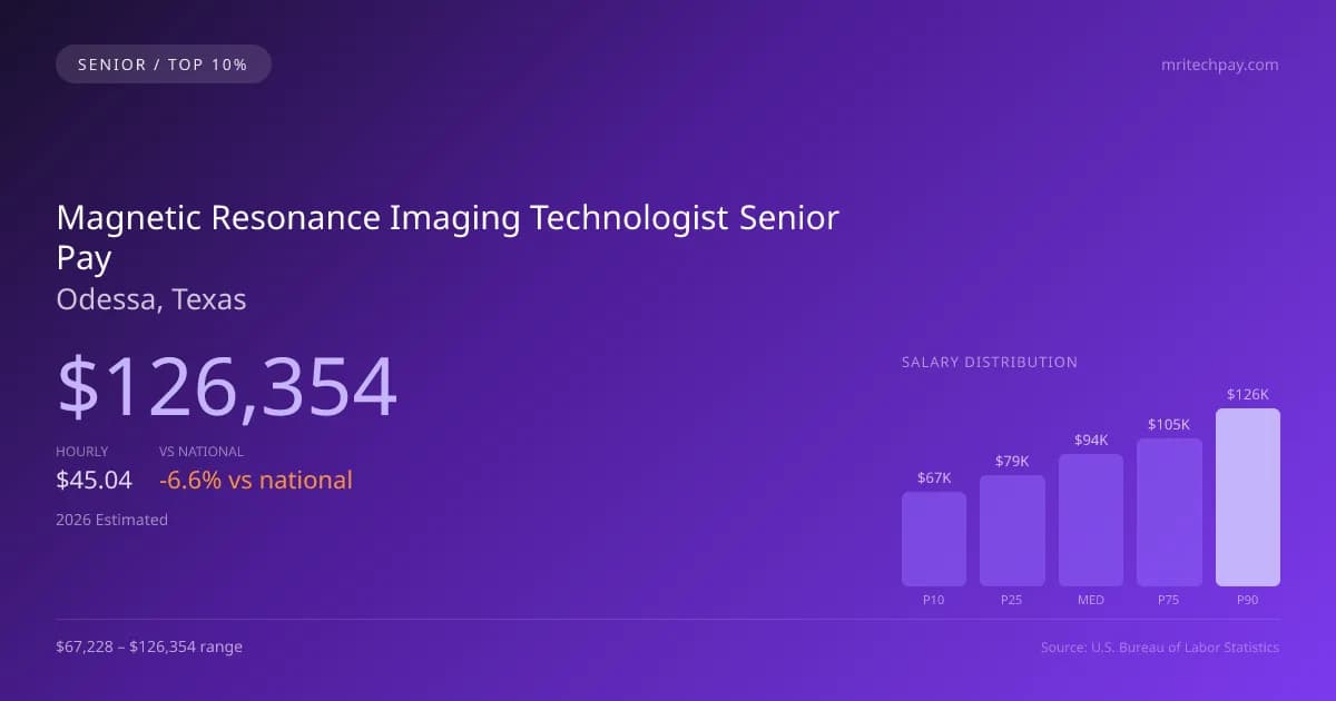Magnetic Resonance Imaging Technologist Senior Salary in Odessa, TX — 2026 est., based on 2025 BLS
