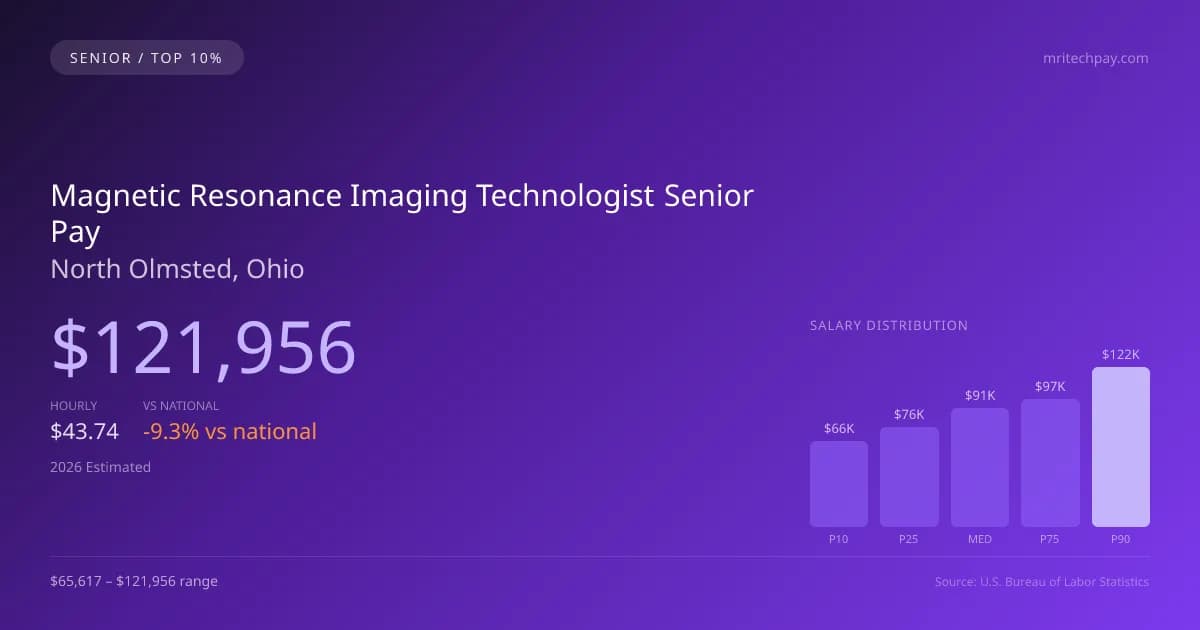 Magnetic Resonance Imaging Technologist Senior Salary in North Olmsted, OH — 2026 est., based on 2025 BLS