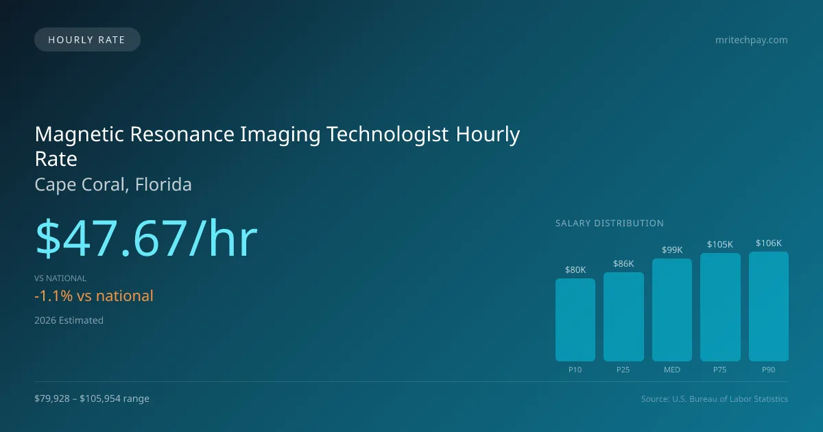 Magnetic Resonance Imaging Technologist Hourly Rate in Cape Coral, FL — 2026 est., based on 2025 BLS