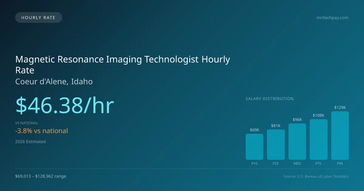Magnetic Resonance Imaging Technologist Hourly Rate in Coeur d'Alene, ID — 2026 est., based on 2025 BLS