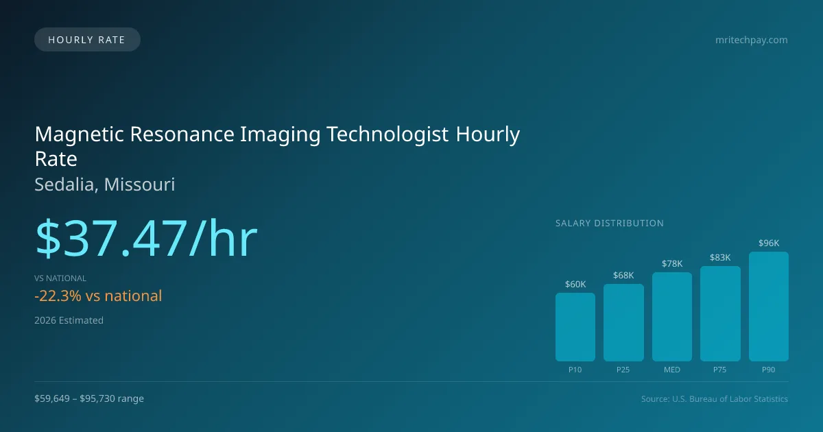 Magnetic Resonance Imaging Technologist Hourly Rate in Sedalia, MO — 2026 est., based on 2025 BLS