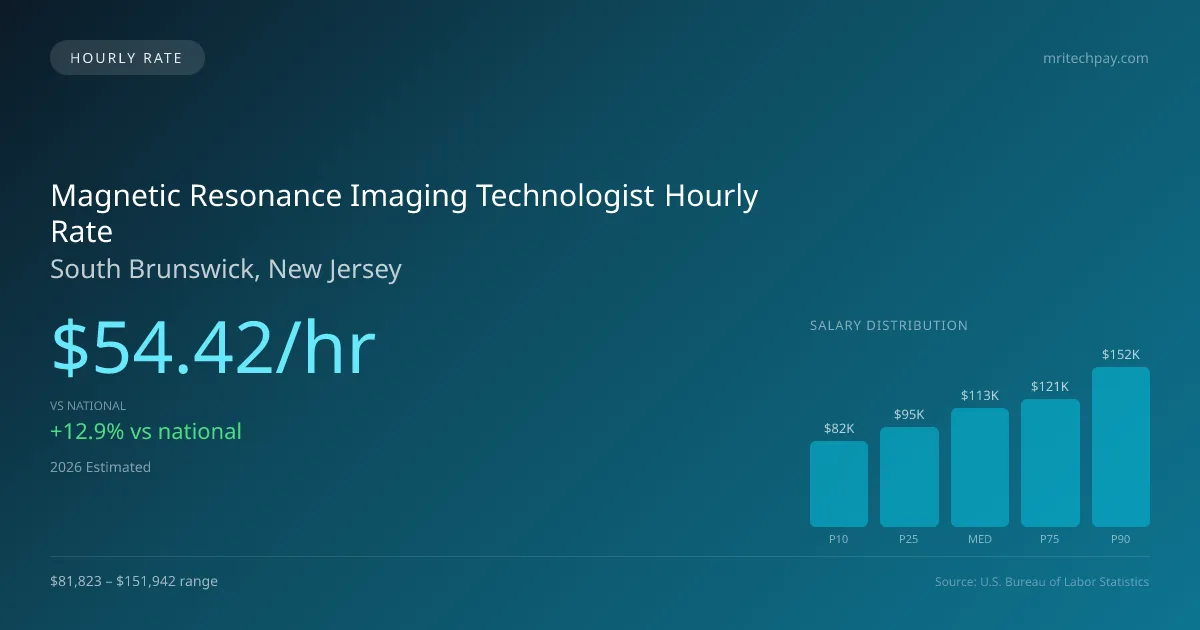 Magnetic Resonance Imaging Technologist Hourly Rate in South Brunswick, NJ — 2026 est., based on 2025 BLS