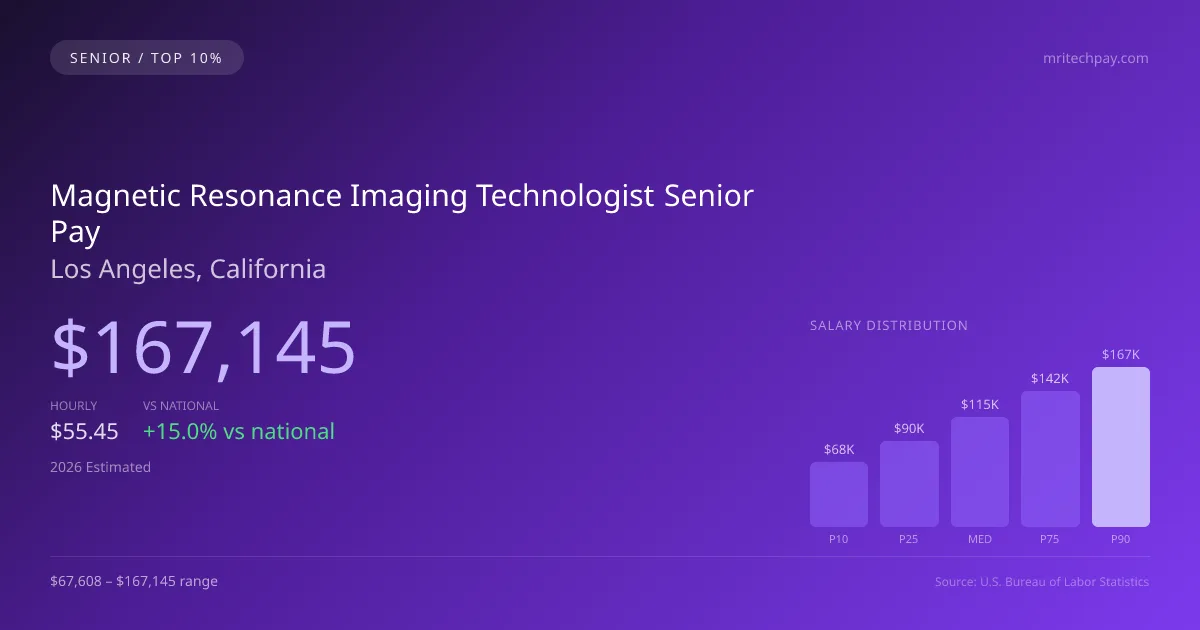 Magnetic Resonance Imaging Technologist Senior Salary in Los Angeles, CA — 2026 est., based on 2025 BLS