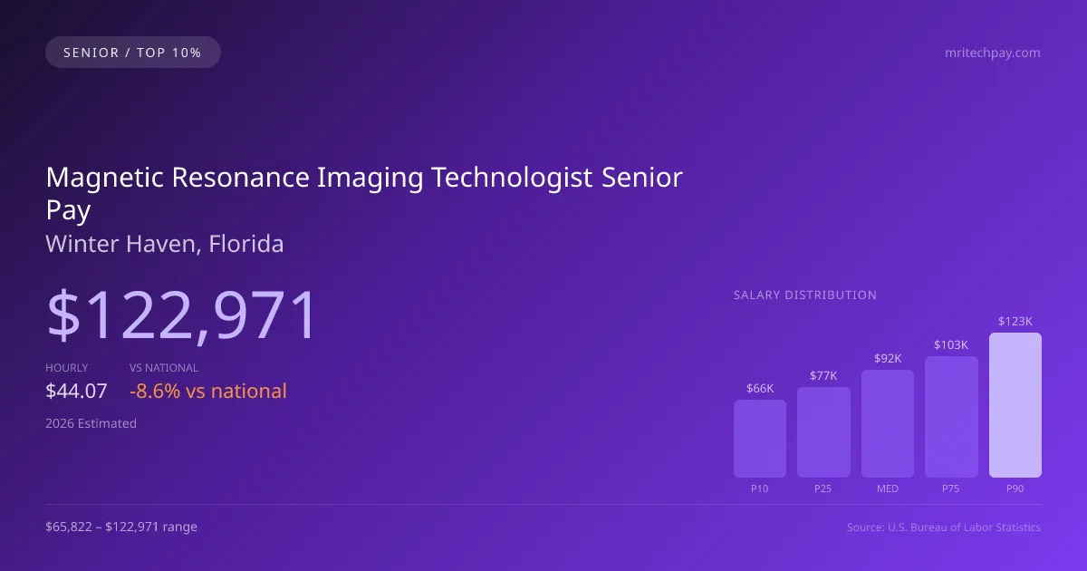 Magnetic Resonance Imaging Technologist Senior Salary in Winter Haven, FL — 2026 est., based on 2025 BLS