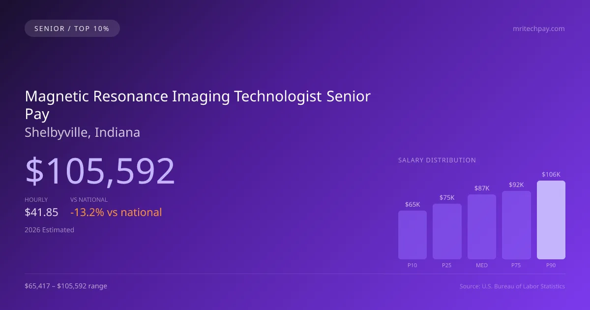 Magnetic Resonance Imaging Technologist Senior Salary in Shelbyville, IN — 2026 est., based on 2025 BLS