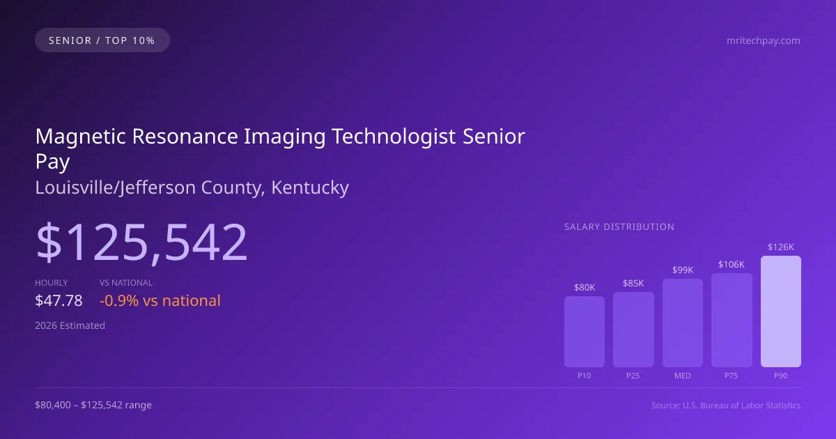 Magnetic Resonance Imaging Technologist Senior Salary in Louisville/Jefferson County, KY — 2026 est., based on 2025 BLS