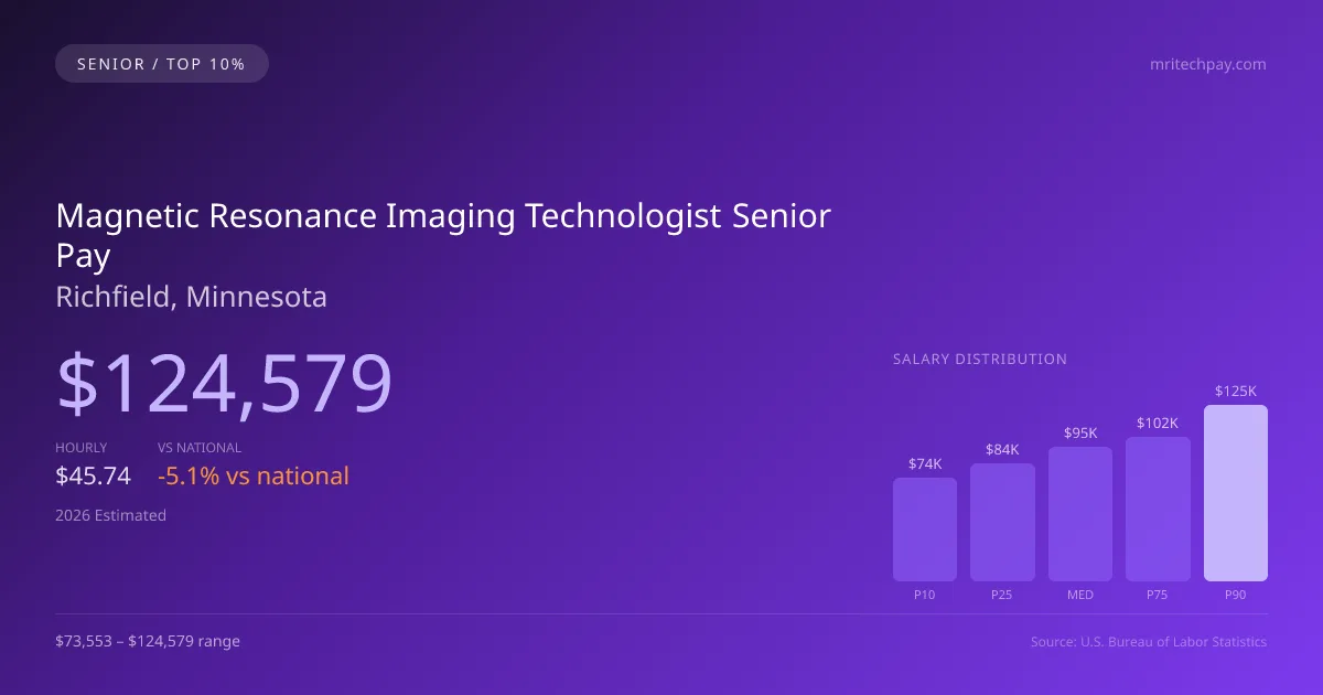 Magnetic Resonance Imaging Technologist Senior Salary in Richfield, MN — 2026 est., based on 2025 BLS