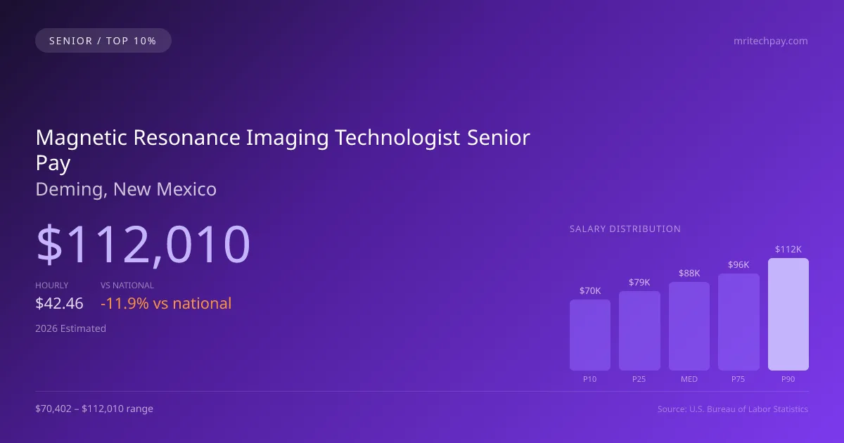 Magnetic Resonance Imaging Technologist Senior Salary in Deming, NM — 2026 est., based on 2025 BLS
