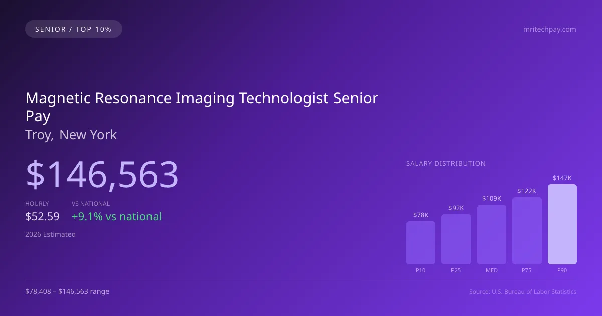 Magnetic Resonance Imaging Technologist Senior Salary in Troy, NY — 2026 est., based on 2025 BLS