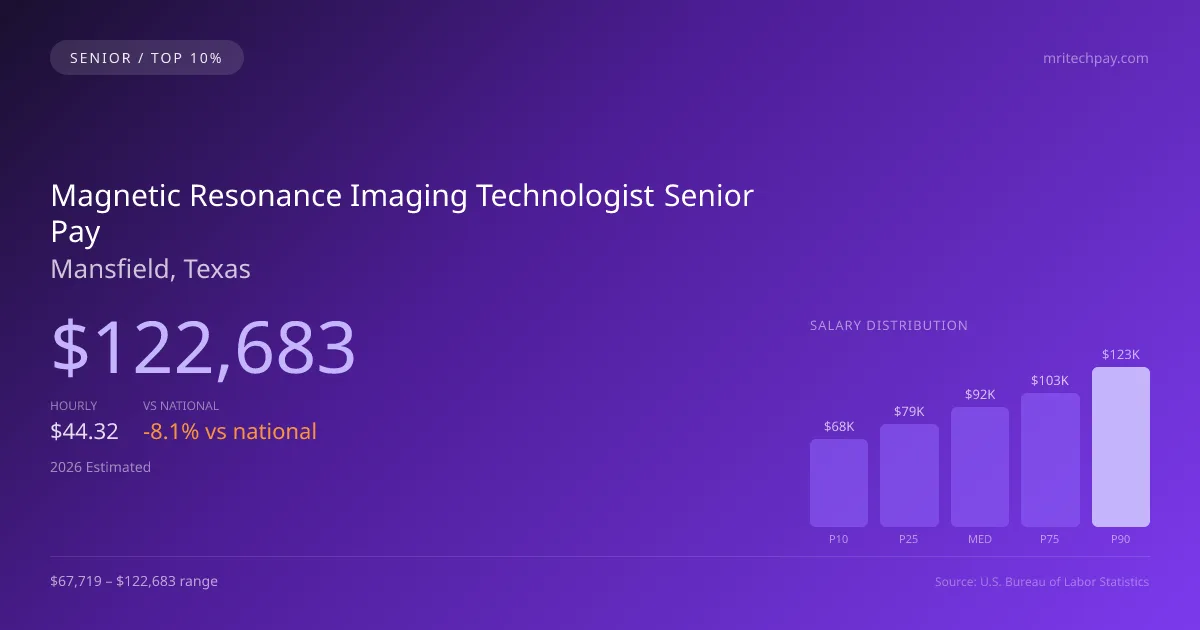 Magnetic Resonance Imaging Technologist Senior Salary in Mansfield, TX — 2026 est., based on 2025 BLS