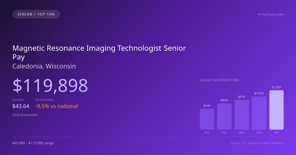 Magnetic Resonance Imaging Technologist Senior Salary in Caledonia, WI — 2026 est., based on 2025 BLS
